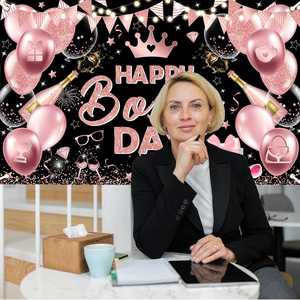 Bannière de fête pour la Journée du <span class=keywords><strong>patron</strong></span>, décorations pour femmes, bannière de fond internationale, Boss Lady, Boss Ever, décorations de fête - Product Image 2