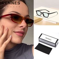 [Pack] Lunettes de soleil rectangulaires durables à monture intégrale, colorées, décontractées et tendance, pour adultes, unisexes, de haute qualité, protection UV400 % UV