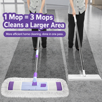 Serpillère plate robuste en coton pour un nettoyage efficace en une seule passe sur tous les types de sols
