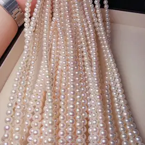 Certified ZZDIY014 Natural Pearl Necklace 7-8Mm Round Loose Pearl Beads Necklace Bracelet Pendant Manufacturers Direct Wholesale