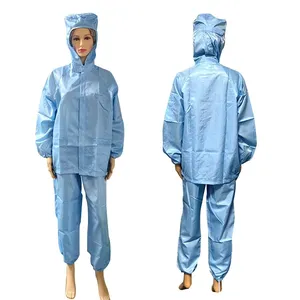 Allesd Waterproof Lint Free Zipper Antistatic Uniform Garment Dust Proof Reusable Esd Clothes Cleanroom Suit