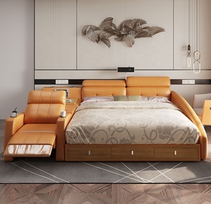 <span class=keywords><strong>Lit</strong></span> en cuir intelligent de luxe pour chambre à coucher: fauteuil de massage <span class=keywords><strong>Coffre</strong></span>-fort Divers compartiments de <span class=keywords><strong>rangement</strong></span> Haut-parleurs Bluetooth et surface de <span class=keywords><strong>lit</strong></span> relevable - Product Image 4