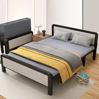 Lit souple pliant à cadre en fer moderne pour maison de location du fabricant Lit de sieste pliable portable et durable pour la maison du camping 60% de réduction