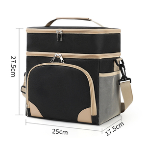 Bolsa Térmica para Picnic al por Mayor, Bolsa Refrigerante Aislada <span class=keywords><strong>de</strong></span> Doble Capa <span class=keywords><strong>de</strong></span> Tela Oxford con Compartimentos Dobles y Correa Ajustable - Product Image 4