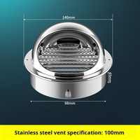 Diffuseur d'air rond mural en acier inoxydable de 100 mm (4 pouces) au design moderne avec logo personnalisé, étanche