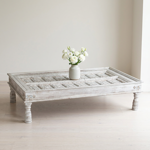 Mesa de Centro Rectangular de Madera Maciza Tallada a Mano, Muebles Rústicos de Estilo Campestre para Sala de Estar, Comedor, Hogar, Hotel, Decoración - Product Image 5