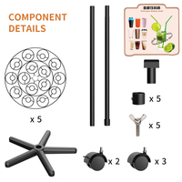 Étagère de rangement pour tasses moderne à 5 niveaux, grande capacité de 75 tasses, en métal, avec support pour bouteilles, type sur pied, pour salon