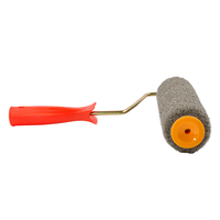 Rouleau à peinture noir en vente chaude avec poignée en plastique rouge, motifs de rouleaux à peinture pour la décoration murale
