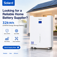 Système de stockage d'énergie pour appareils électroménagers Solard, batterie 51,2 V 628 Ah 32 kWh, empilable, LiFePO4, BMS tout-en-un, garantie 10 ans