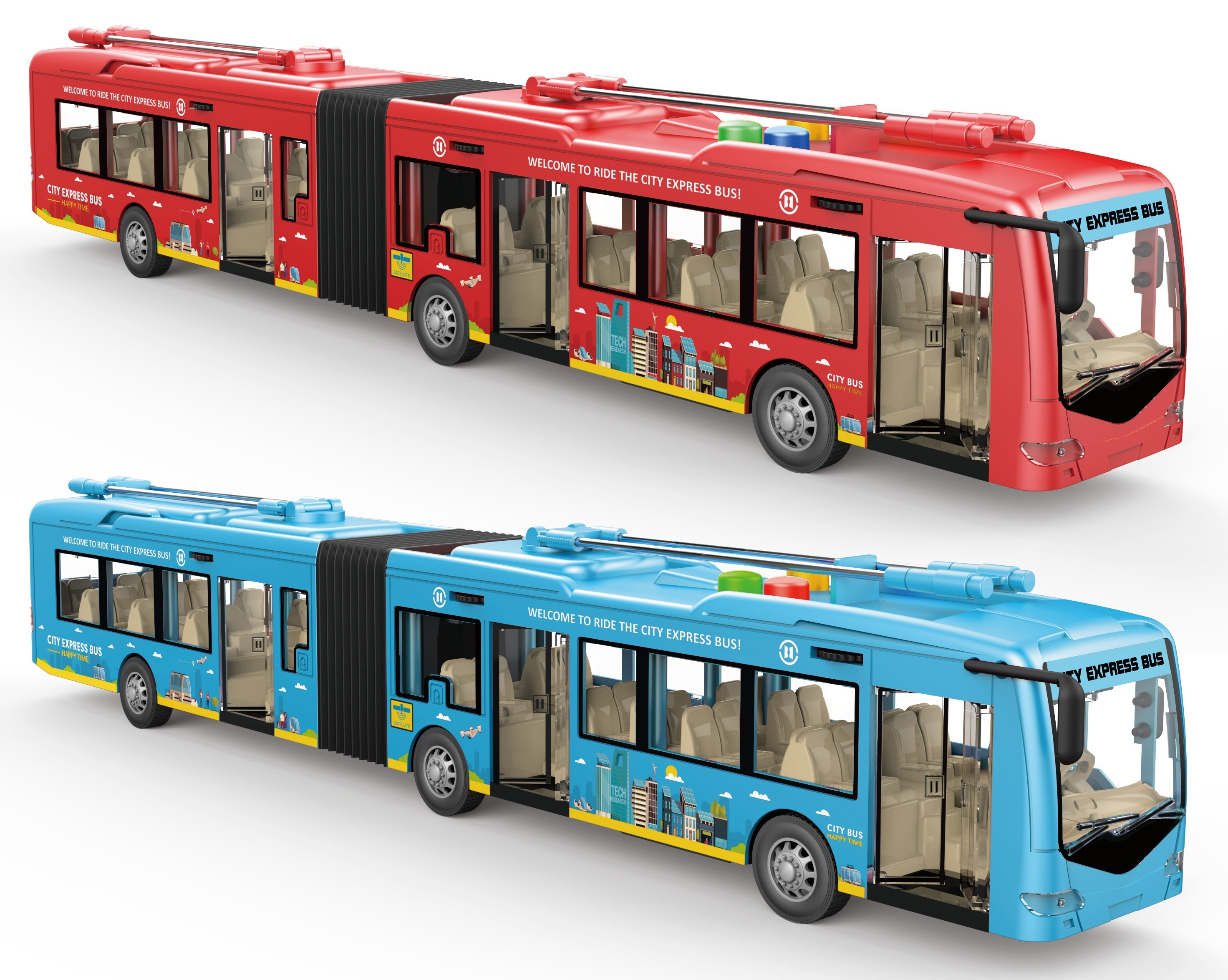 Double Decker Dickie City Express Bus Plastic Toy Double Decker