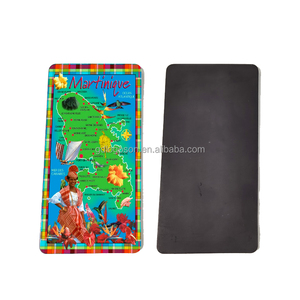 Aimants en métal pour réfrigérateur de la Martinique, aimants imprimés souvenirs de la Martinique pour boutiques de souvenirs - Product Image 1