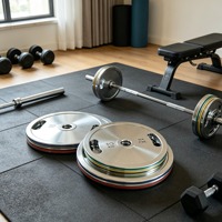 Disques de poids pour haltères de compétition en acier électroplaqué, avec logo personnalisé, pour équipement de gym, disques de poids calibrés.