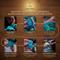 TIMEMUSE Série Personnalisée Collier Chaîne de Chandail Religieux en Acier Inoxydable 304/316L Plaqué Or 18K avec Turquoise pour Grossistes