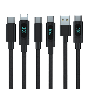 Câble USB-C vers USB-C 65W avec affichage numérique, charge rapide PD, cordon <span class=keywords><strong>de</strong></span> données tressé avec moniteur <span class=keywords><strong>de</strong></span> puissance en temps réel pour ordinateur portable, tablette, téléphone - Product Image 4
