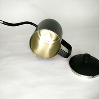 Carafe à café en acier épais à anse, style très prisé, pour café infusé à la main, accessoire pour les amateurs de café, bouilloire à café