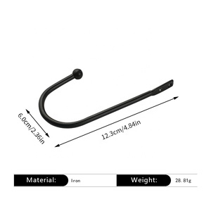 Ganchos y rieles de gancho de alambre de hierro pintados en negro de estilo chino y rústico, accesorio de Hardware para armarios y armarios de ropa - Product Image 3