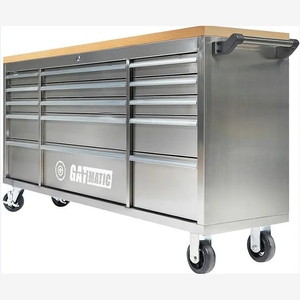 Tool Trolley Work Bench 72 Inch Drawer Wood Top Rolling Mobile Workshop Tool Cabinet Workbench
