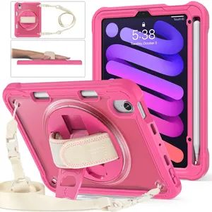 Full Body Protection TPU Shockproof Tablet Cover Case For iPad Mini 6 Pink Rugged Case