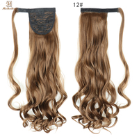 Extension de cheveux queue de cheval à clip enroulé droit de 22 pouces en gros queue de cheval synthétique résistante à la chaleur