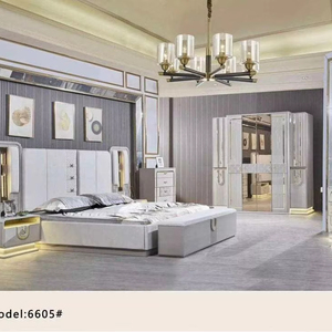Set Camera da Letto Elegante <span class=keywords><strong>Pinar</strong></span> Stile Turco 2025 di Alta Qualità con Testiera Illuminata e Armadio Specchiato in Legno Smart Vendita Calda - Product Image 1