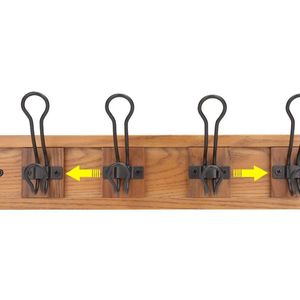 Adjustable <b>wooden</b> <b>coat</b> rack for entryway, clothes <b>hooks</b> behind doors, and wall-mounted key and bag rack for living room. - Product Image 4