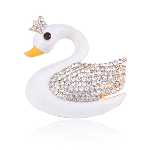 Broche Cygne Entièrement Sertie de Diamants pour Femme, Style Élégant et Frais, Accessoire Vestimentaire, Épingle de Poitrine, Broche de Luxe Légère - Product Image 6