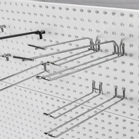 Crochets de présentation Euro durables à double bras en métal pour panneaux perforés, pour l'accrochage en magasin de quincaillerie et l'emballage sous blister