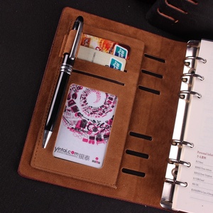 Kinh Doanh cổ điển máy tính xách tay trong <span class=keywords><strong>A5</strong></span> B5 kích cỡ đen nâu xám da bìa với xoắn ốc ràng buộc và túi - Product Image 3