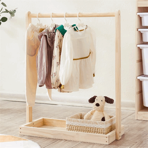 Houten Baby Shower Kleding Kastrek Natuurlijk Hout Peuter Kleding Display Rek Voor Kinderkamer - Product Image 4