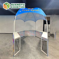 Carpa Domo para Puesto de Comida con Mostrador, Carpa Tipo Domo Hexagonal de 10x10 para Eventos Promocionales al Aire Libre