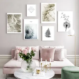 Nordic Dandelion Art Leinwand Malerei Poster und Drucke Schwarz Weiß liebt Leben Zitate Wandbilder für Lienzos pared