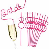 Pailles à boire fantaisie en forme de lettres cursive pour mariée, pour mariage, enterrement de vie de jeune fille, toast au champagne