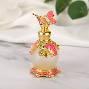 Nieuwe Aangepaste Flacon De Parfum 15Ml Vlinder Bluk Glas Essentiële Parfumfles Unieke Arabische Parfum Oliefles