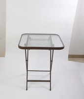 Mobilier d'extérieur Chaise pliable pliable en acier Table en verre Ensemble de table de chaise de salle à manger pliable pour le jardinage en plein air