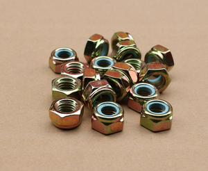 黄色镀锌din985尼龙锁紧螺母gr8 m6 m8 m10