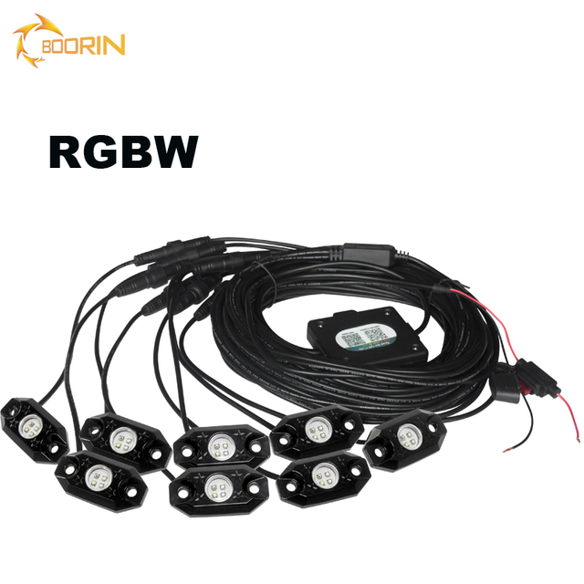 RGBW Led Rock Light for Car Truck with APP Remote Control 4 /6/8/12 Pods Light 9w Per Pod Light Kit Waterproof IP68