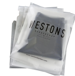 In Stock borsa con cerniera In plastica smerigliata PE resistente abiti da abbigliamento confezione per indumenti di viaggio e deposito di spedizione aziendale - Product Image 1