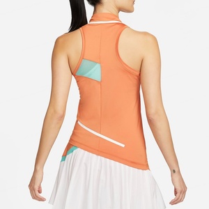 High Neck Contrast Color <b>Athletic</b> Pleated One Piece Quick Dry Summer Sleeveless Women's Half Zip Tennis Dress Skirts Skorts Wear - Product Image 5