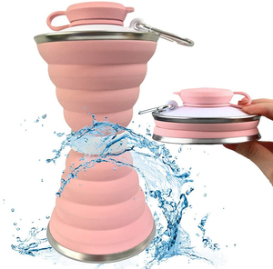 Nueva Botella de Agua Plegable Portátil Delgada, Taza Deportiva Plegable de Plástico para Exteriores, Botella de Agua Plegable de Silicona de 500 ml - Product Image 1