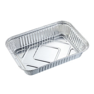 F100 Plateau en feuille d'<span class=keywords><strong>aluminium</strong></span> pour restaurant Casserole <span class=keywords><strong>alimentaire</strong></span> jetable pour la restauration 880ml Boîte à emporter en fer blanc avec couvercle en carton Argentine - Product Image 1