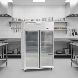 Congélateur vertical commercial de haute qualité à double <span class=keywords><strong>porte</strong></span> <span class=keywords><strong>en</strong></span> acier inoxydable pour supermarché et cuisine - Product Image 1