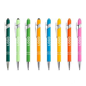 Novelty Metal Custom Logo 1.0mm Black Blue Ballpoint Pen with Engraved for Stylus <b>Rubber</b> <b>Paint</b> Orange Cheap Promotional Gifts - Product Image 1