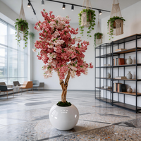 Nouvel Arbre Artificiel de Cerisier Rose Haut de Gamme en Plastique Moderne de 200 CM pour Décoration Intérieure Maison, École, Fête, Mariage, Magasin