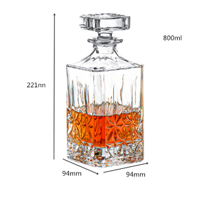 <span class=keywords><strong>Carafe</strong></span> en verre cristal carrée épaissie classique pour <span class=keywords><strong>whisky</strong></span> et brandy, 750 ml, bouteille décanteur en verre pour vin - Product Image 4