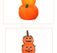 Grande Citrouille Gonflable d'Halloween 1,5 m, Décoration Ballon Citrouille Fantôme pour Halloween, Décoration d'Ambiance, Modèle Gonflable