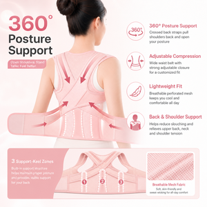 Ceinture Correctrice <span class=keywords><strong>de</strong></span> <span class=keywords><strong>Posture</strong></span> Respirante avec 3 Côtes <span class=keywords><strong>de</strong></span> Soutien et Conception Épaules Dégagées pour Employés <span class=keywords><strong>de</strong></span> Bureau et Adultes – Vente en Gros - Product Image 3