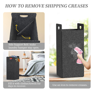 Panier en tissu avec poignées pliables, imperméable, Portable, sac à linge pliant en feutre, <span class=keywords><strong>meilleure</strong></span> vente <span class=keywords><strong>2022</strong></span> - Product Image 5