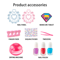 Superbe cadeau - Mini sèche-ongles pour enfants, outils pour les ongles, kit de jeu de séchage pour les jolies filles, ensembles de jouets de maquillage DIY pour les petites filles