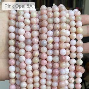 Perles rondes naturelles <span class=keywords><strong>opale</strong></span> véritable, brin de perles d'<span class=keywords><strong>opale</strong></span> <span class=keywords><strong>rose</strong></span> semi-précieuse pour la fabrication de bijoux à bricoler soi-même 4mm 6mm 8mm 10mm 12mm, 38cm - Product Image 2