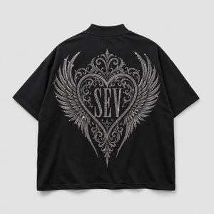 เสื้อยืดโอเวอร์ไซส์ขายส่ง 300GSM ผ้าคอตตอนหนานุ่ม ซักแบบวินเทจ ทรงครอป บ็อกซี่ ประดับลายกราฟิกเพชร เสื้อยืดผู้ชาย - Product Image 3